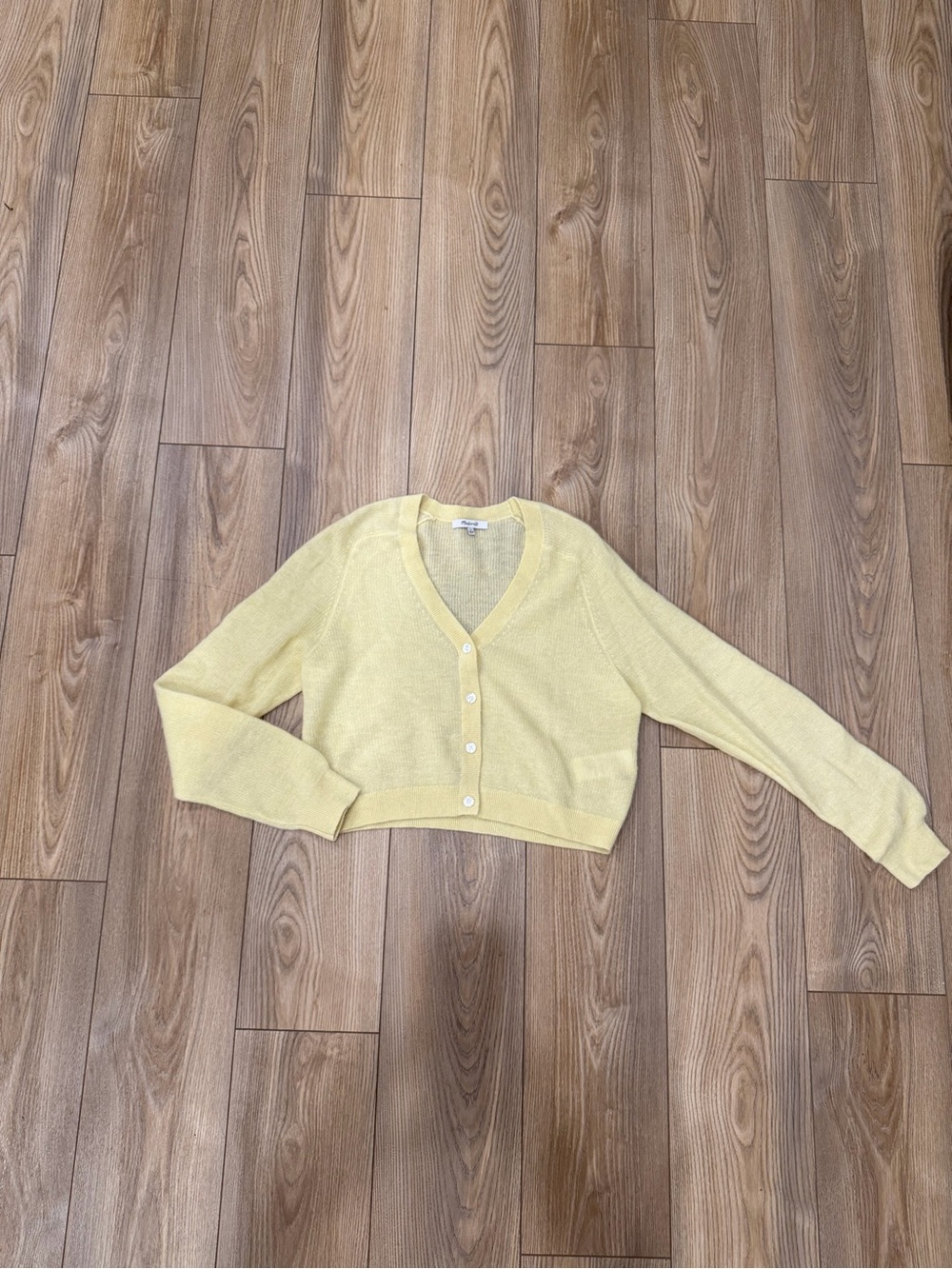 MADEWELL Yellow Cropped Cardigan